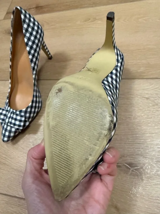 J crew Classic Black & White Gingham Pointed-Toe Pumps - Picture 3 of 5